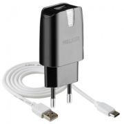 Адаптер Сетевой с кабелем Type-C/USB - Walker WH-21, 1USB/ 2A/10.5W чёрный