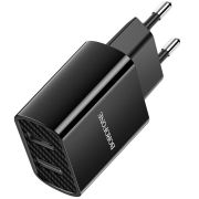 Адаптер Сетевой - Borofone BA53A, 2USB/2.1A чёрный