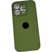 Чехол iPh 15 Pro силикон SC хаки с защитой камеры с лого