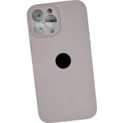 Чехол iPh 13 Pro Max силикон SC пепельный с защитой камеры с лого