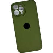 Чехол iPh 13 Pro Max силикон SC хаки с защитой камеры с лого