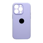Чехол iPh 14 Pro Max силикон SC сиреневый бледный с защитой камеры с лого