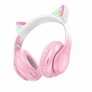 Наушники беспроводные полноразмерные Hoco W42 Cat Ear розовые