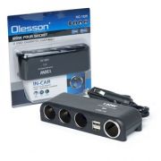 Разветвитель в прикуриватель авто - Olesson 1525, 4 гнезда/2USB/12V/24V/120W