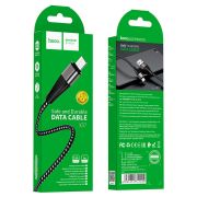 Кабель USB - MicroUSB Hoco X57, 2.4A, 1м, текстиль, чёрный