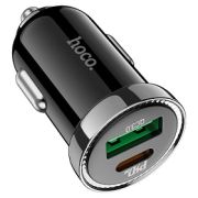 Адаптер Автомобильный - Hoco Z44, 1USB/1USB-C/QC3.0/PD20W чёрный