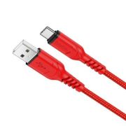 Кабель USB - Type-C Hoco X59, 3A, 1м, текстиль, красный