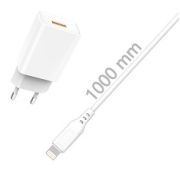Адаптер Сетевой с кабелем Lightning/USB - VDenmenv DC01L, 1USB/2.4A белый (уп.отдельно)
