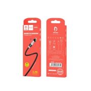 Кабель USB - Lightning VDenmenv D09L, 2.4A, 1м, тканевый магнитный чёрный