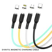 Кабель USB - Lightning VDenmenv D18L, 2.4A, 1м, магнитный жёлтый