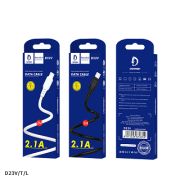 Кабель USB - MicroUSB VDenmenv D23V, 2.1A, 2м, белый (уп.отдельно)