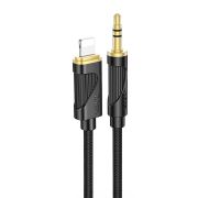 Аудиокабель - Кабель AUX 3.5 (m) - Lightning (m) адаптер Hoco UPA30 1м чёрный