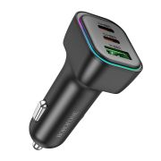 Адаптер Автомобильный - Borofone BZ28C, 1USB/2USB-C/QC3.0/PD60W чёрный