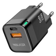Адаптер Сетевой - Walker WH-43 GaN, 1USB/1USB-C/QC3.0/PD33W чёрный