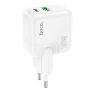Адаптер Сетевой - Hoco C111A, 1USB/1USB-C/3.1A/QC3.0/PD30W белый