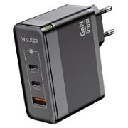 Адаптер Сетевой - Walker WH-47 GaN, 1USB/2USB-C/3.25A/QC3.0/PD100W чёрный