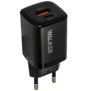 Адаптер Сетевой - Walker WH-60, 1USB/1USB-C/QC3.0/PD30W чёрный