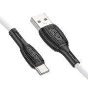 Кабель USB - Type-C Borofone BX86, 3A, 1м, прочный, белый