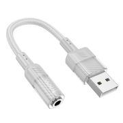 Переходник USB (m) - AUX (f) аудио адаптер Hoco LS37 (4pin) серый