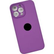 Чехол iPh 14 Pro Max силикон SC фиолетовый с защитой камеры с лого