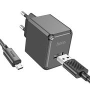 Адаптер Сетевой с кабелем Micro USB - Hoco CS11A, 1USB/2.1A чёрный