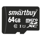 Карта памяти 64GB - Smartbuy карта памяти microSDHC сlass 10 с адаптером LE