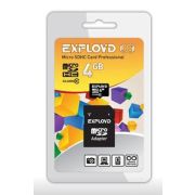 Карта памяти 4GB - Exployd карта памяти microSDHC сlass 10 с адаптером