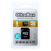 Карта памяти 8GB - OltraMax карта памяти microSDHC сlass 10 с адаптером
