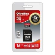 Карта памяти 16GB - OltraMax карта памяти microSDHC сlass 10 с адаптером UHS-1 Elite