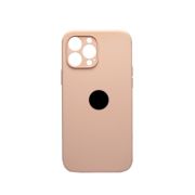 Чехол iPh 13 Pro Max силикон SC пудровый с защитой камеры с лого