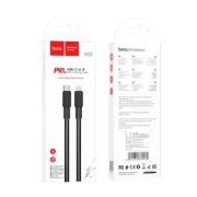 Кабель Type-C - Lightning Hoco X69, 3A/PD20W, текстиль, 1м, чёрный/белый