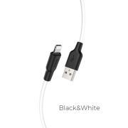 Кабель USB - Lightning Hoco X21 Plus, 2.4A, 2м, чёрно-белый
