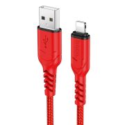 Кабель USB - Lightning Hoco X59, 2.4A, 1м, текстиль, красный