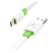 Кабель USB - MicroUSB Borofone BX89, 2.4A, 1м, белый/зелёный