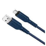 Кабель USB - MicroUSB Hoco X59, 2.4A, 2м, текстиль, синий