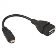 Переходник MicroUSB (m) - USB (f) кабель OTG Defender 8см чёрный