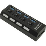 Разветвитель HUB > USB Smartbuy SBHA-7304-B 4 порта USB 2.0 чёрный