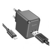 Адаптер Сетевой с кабелем Lightning/USB - Hoco CS11A, 1USB/2.1A чёрный