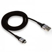Кабель USB - MicroUSB Walker C970, 3.3A, 1м, магнитный, индикатор, чёрный