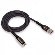 Кабель USB - MicroUSB Walker C920, 3.1A, 1м, текстиль, поддержка QC3.0, индикатор, серый