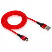 Кабель USB - Lightning Walker C970, 3.3A, 1м, магнитный, индикатор, красный