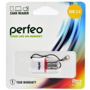 Картридер Perfeo R008 USB-MicroSD белый