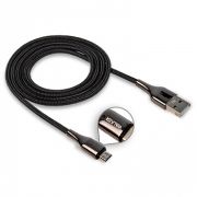 Кабель USB - MicroUSB Walker C930, 3.1A, 1м, текстиль, поддержка QC3.0, индикатор, чёрный