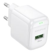 Адаптер Сетевой - Borofone BAS42A, 1USB/3A/QC3.0/18W белый