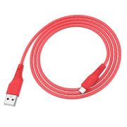 Кабель USB - MicroUSB Hoco X58, 2.4A, 1м, силикон, красный
