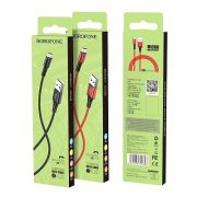 Кабель USB - MicroUSB Borofone BX20, 2.1A, 1м, текстиль, чёрный