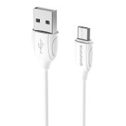 Кабель USB - MicroUSB Borofone BX19, 1.3A, 1м, круглый белый