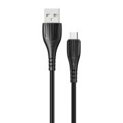 Кабель USB - MicroUSB Borofone BX37, 2.4A, 1м, чёрный