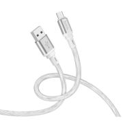 Кабель USB - MicroUSB Hoco X98, 2.4A, 1м, серебристый
