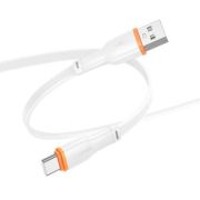 Кабель USB - Type-C Borofone BX118, 2.4A, 1м, плоский белый
